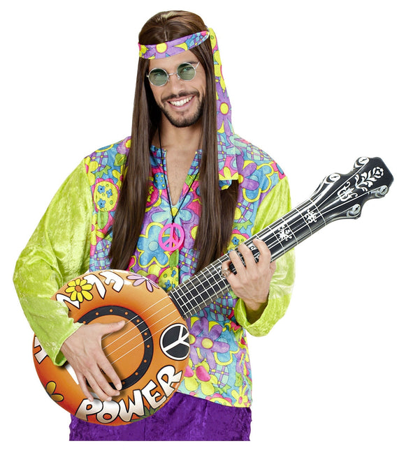 Hippie 60S Banjo Falso Naranja Hinchable 1m