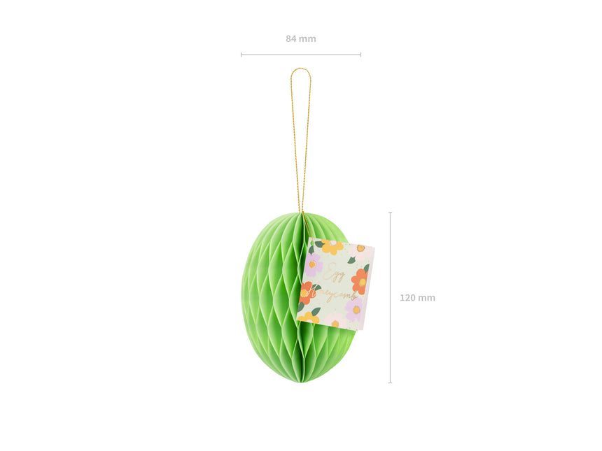 Huevo de Pascua de nido de abeja verde claro 12cm