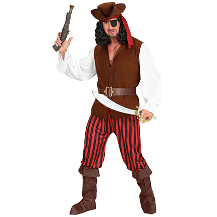 Traje pirata Marrón Rojo Hombre