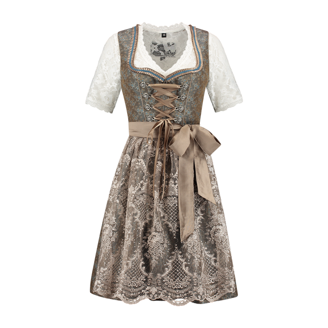 Vestido Dirndl Verde Oktoberfest Damas Jaquard