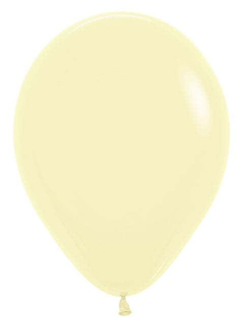 Globos Amarillo Mate Pastel 30cm 12pcs