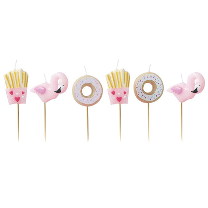 Set de Velas Flamingo/ Donut/ Fries 6pcs