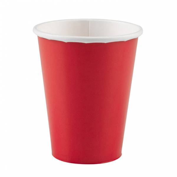 Vasos Rojos Cartón 266ml 8pcs