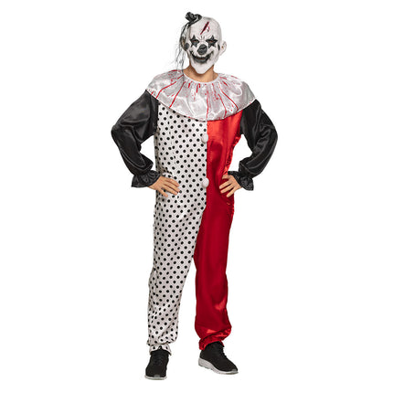 Disfraz de Payaso de Halloween Negro Blanco M/L