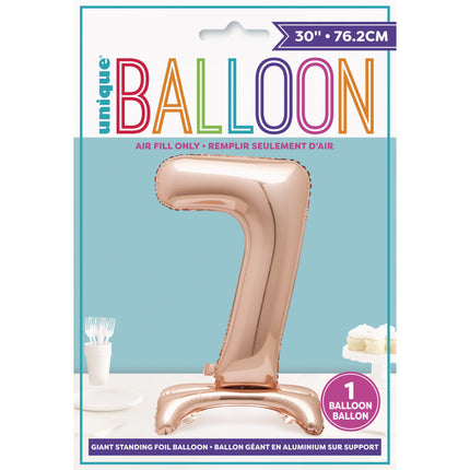 Globo Foil Figura 7 Oro Rosa Estándar 76cm