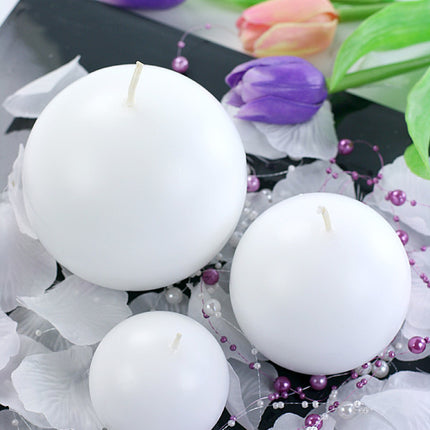 Velas Bola Blanca 8cm 6uds