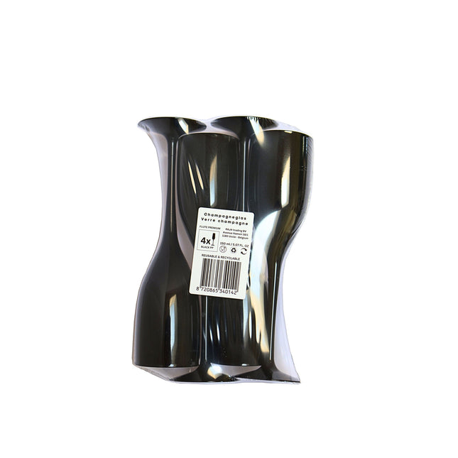 Copas de Champán Negras Reutilizables 150ml 4uds.