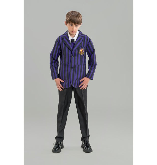 Disfraz Miércoles Uniforme escolar Negro/Morado Niño