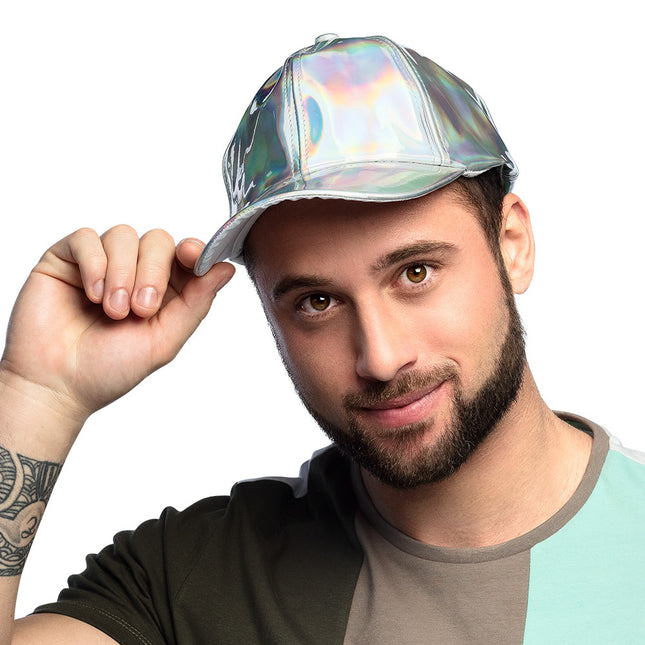 Gorra Holográfica Plata Ajustable 26cm