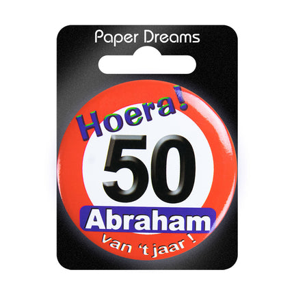 Abraham Button 50 años Señal de tráfico 5,5cm