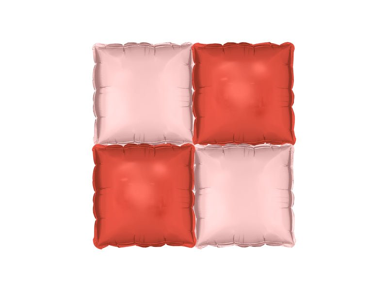 Foil balloon curtain double - sided Square, pink - red, 35 x 35 cm - Partywinkel - 5904555062764