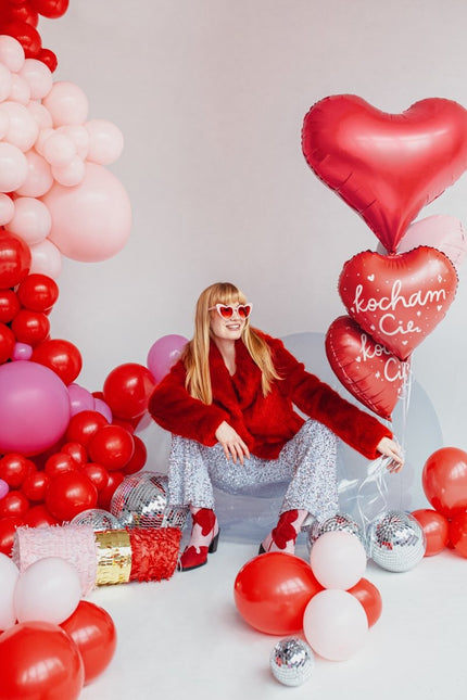 Foil balloon Heart ''Kocham Cię'', 45 cm, mix - Partywinkel - 5904555010758