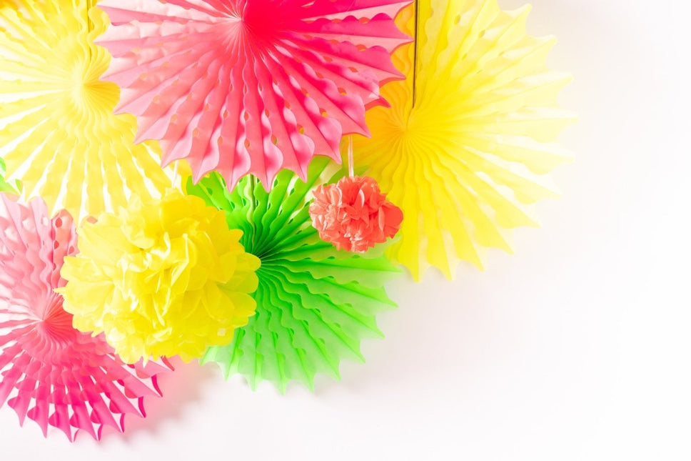 Gekleurde Slinger Pompon Neon 3m - Partywinkel - 8714572228541