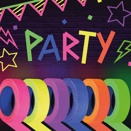 Gekleurde Tape 5m 6st - Partywinkel - 8434077140338