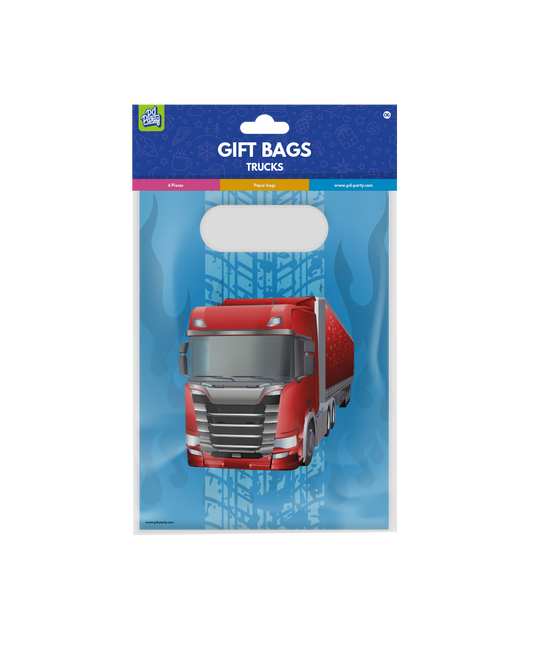 Bolsa de regalo azul Trucks 23cm