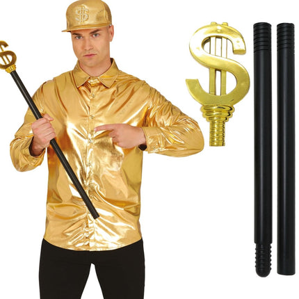 Gouden Scepter Dollar 76cm - Partywinkel - 8434077164860