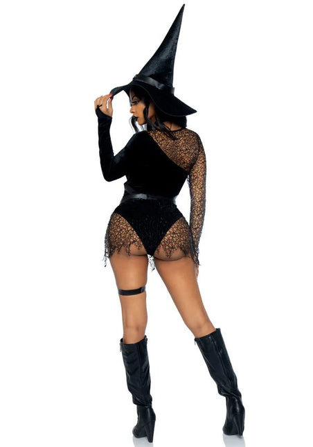 Halloween Kostuum Zwart Dames Bodysuit Tovenares Leg Avenue - Partywinkel - 714718557403