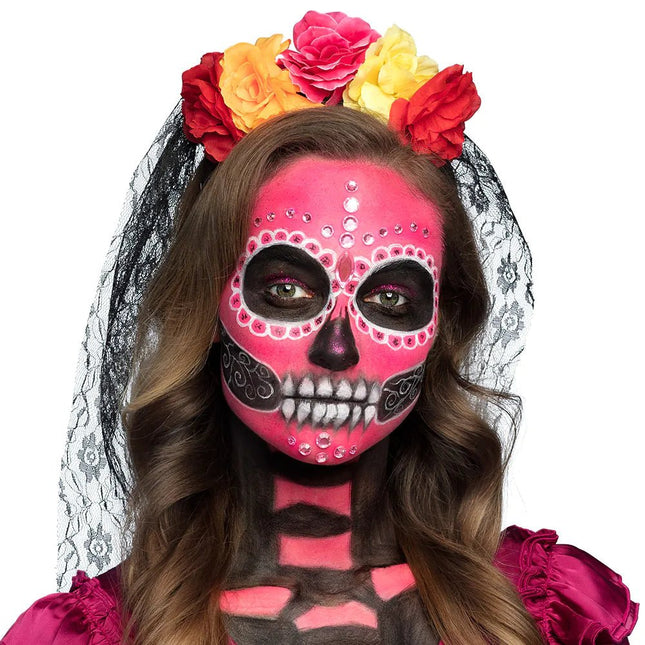 Halloween Schminkset Diamond Catrina 5 delig - Partywinkel - 8712026451156