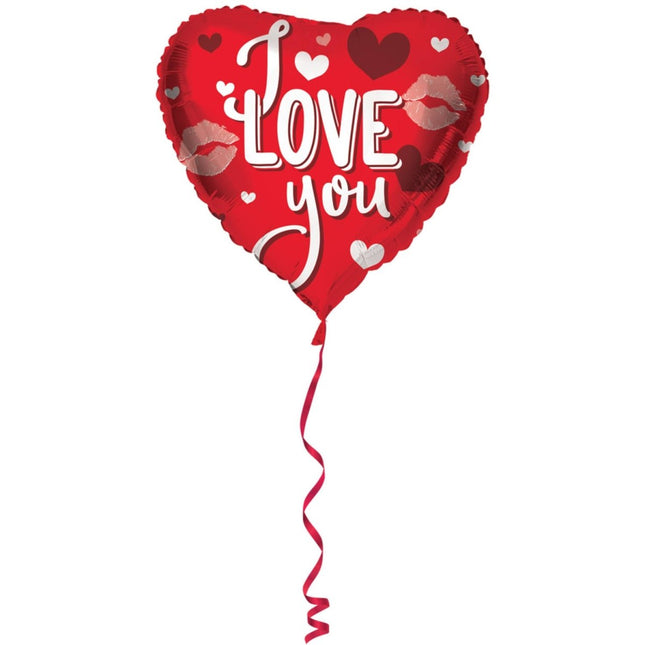 Hartvormige Folieballon I Love You Rood - 45cm - Partywinkel - 8714572643764