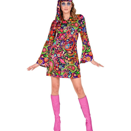 Hippie 60S Jurk Dames Bloemen - Partywinkel - 8003558293094