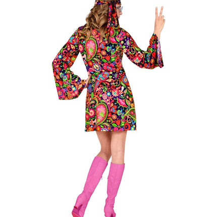 Hippie 60S Jurk Dames Bloemen - Partywinkel - 8003558293094