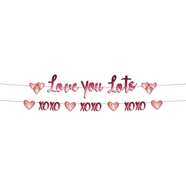 Letterslinger Set 'Love You Lots' - 1,5 meter - Partywinkel - 8714572248808