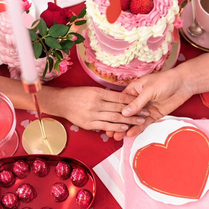 Napkins Heart, red, 14.3x12.5 cm - Partywinkel - 5904555011373