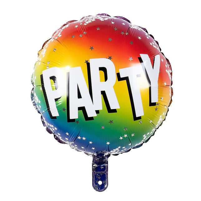 Party Helium Ballon Regenboog Leeg 45cm - Partywinkel - 8712026302984