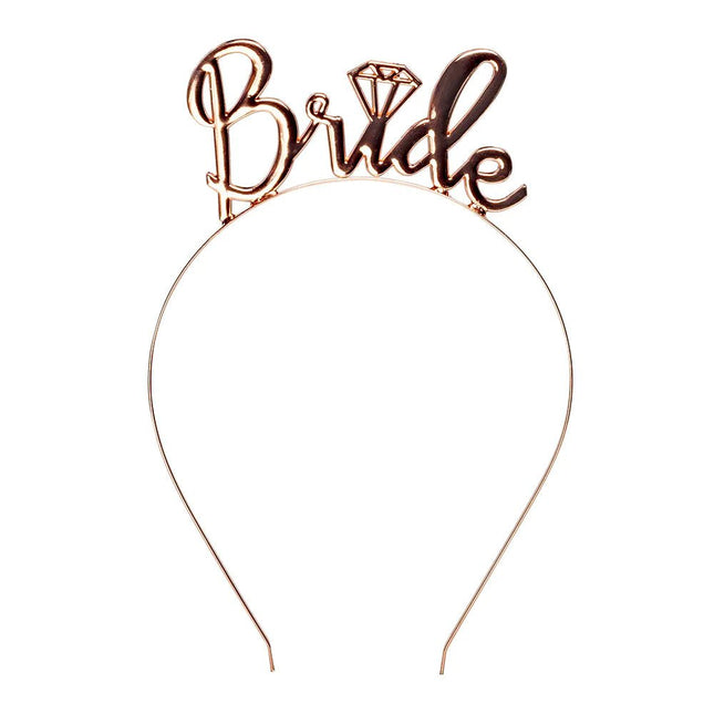 Rose Gouden Haarband Bride - Partywinkel - 8712026014559