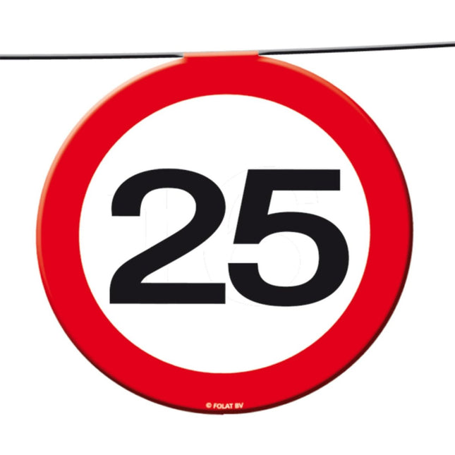 Slingers 25 Jaar Verkeersbord 12m - Partywinkel - 8714572051743