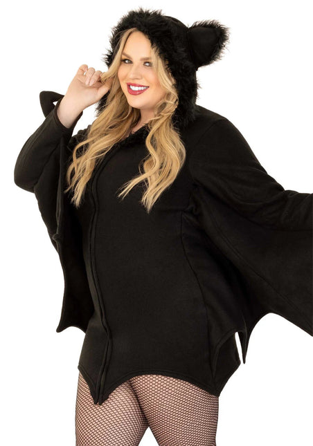 Vleermuis Jurk Zwart Dames Plus Size Leg Avenue - Partywinkel - 714718508221