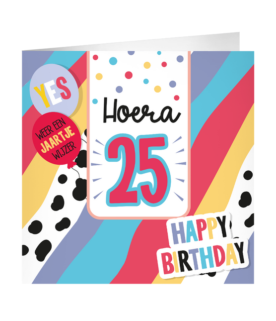 Tarjeta de felicitación 25 años 23cm