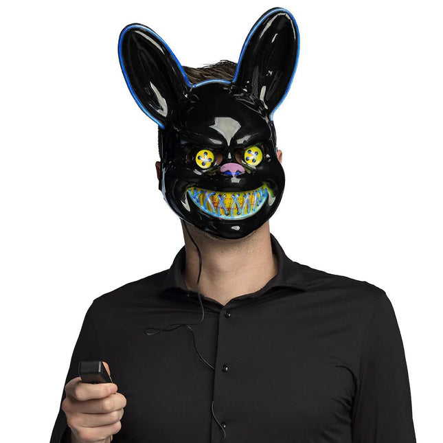 Zwarte Masker Led Rabbit - Partywinkel - 8712026722874